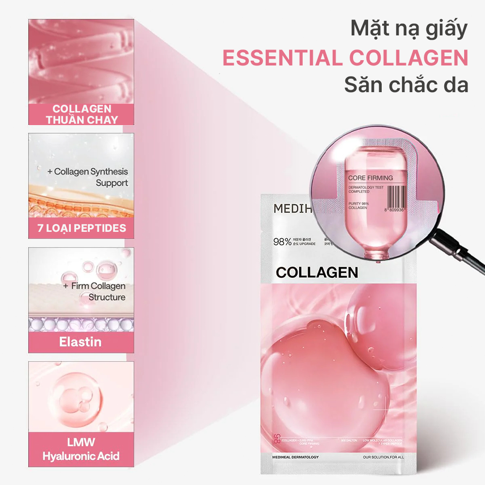 Combo 10 Mặt Nạ Mediheal Essential Collection Mask Dưỡng Ẩm, Phục Hồi Từ Sợi Tre 24ml - FS | BigBuy360 - bigbuy360.vn