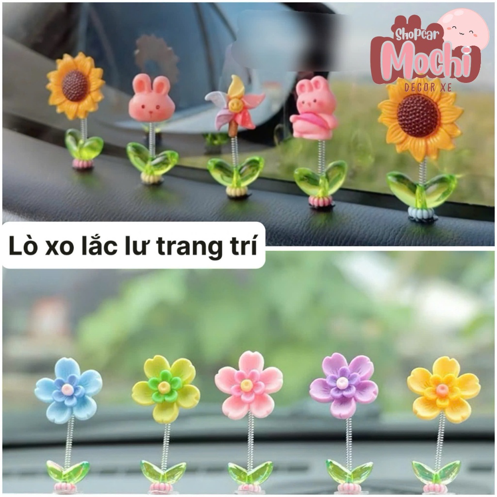 Trang Trí Lò Xo Lắc Lư Trên Xe, Charm Dễ Thương, Decor Ô tô, Xe Máy, Bàn Học, Mũ Bảo Hiểm