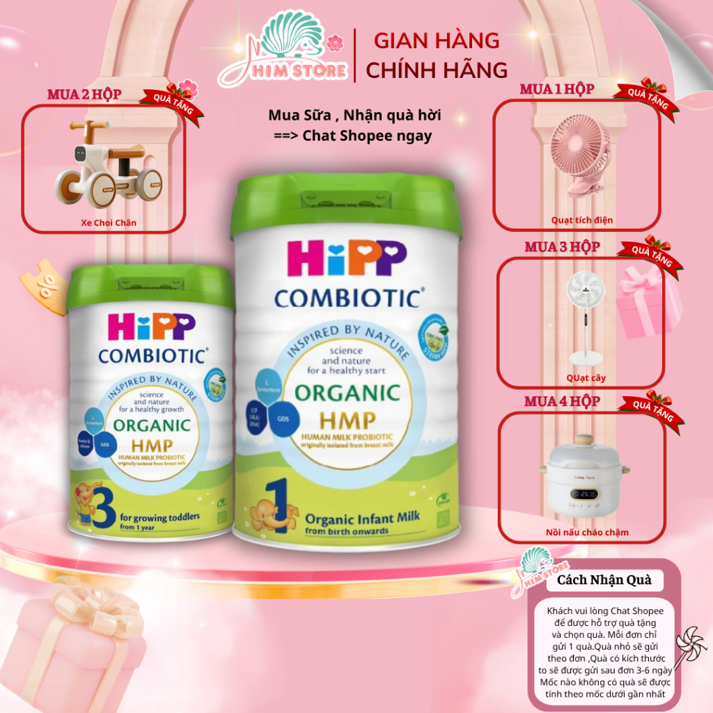 Sữa Công Thức HiPP 1 2 3 4 Organic Combiotic 800G - Sữa Bò