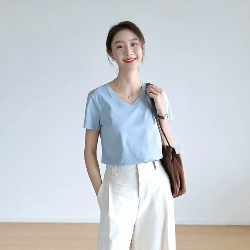 ÁO THUN  BABYTEE Cổ Tim Trơn DỄ PHỐI ĐỒ COTTON MỀM MỊN ĐI HỌC, ĐI LÀM, ĐI CHƠI 2026 | BigBuy360 - bigbuy360.vn