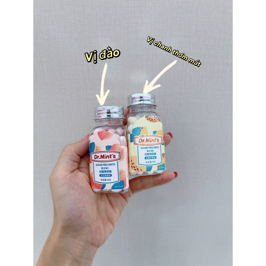 Kẹo ngậm bạc hà không đường – Hộp mini 46g hộp nhỏ tiện lợi