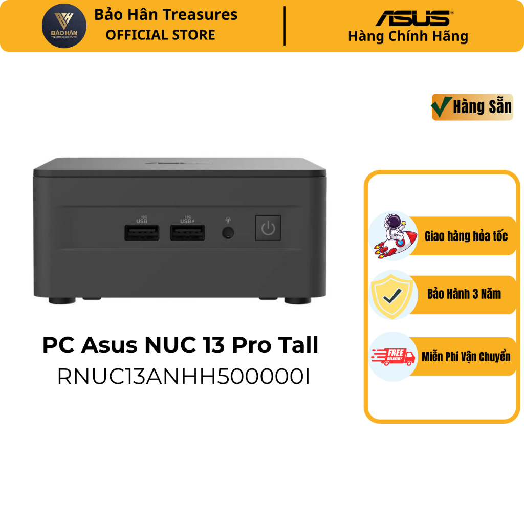 Mini PC Asus NUC 13 Pro Tall i5-13420H RNUC13ANHH500000I (i5-13420H, Iris Xe Graphics) - Hàng Chính 