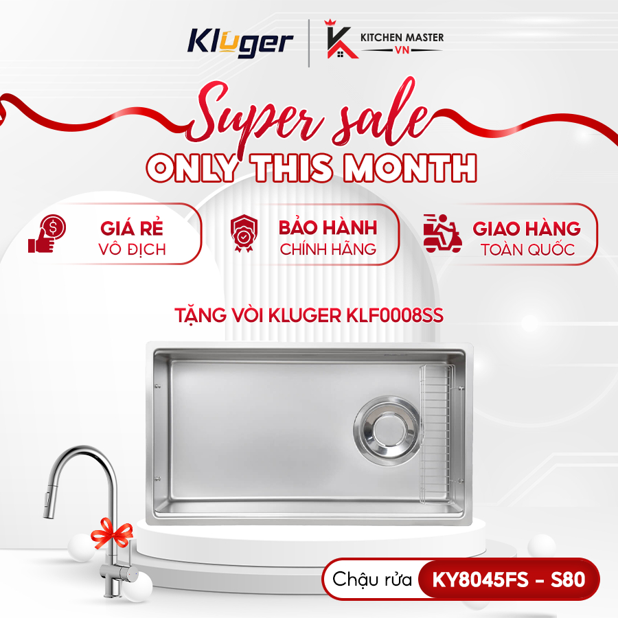 Chậu rửa bát Kluger KY8045FS S80 TOYA Series – Thiết Kế Sang Trọng, phù hợp với mọi căn bếp