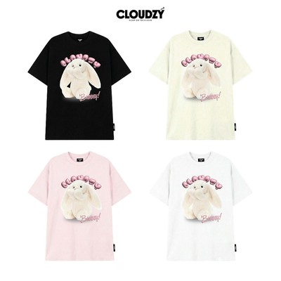 Áo phông nữ nam local brand unisex tay lỡ thun form rộng teen cổ tròn oversize CLOUDZY WHITE BUNNY
