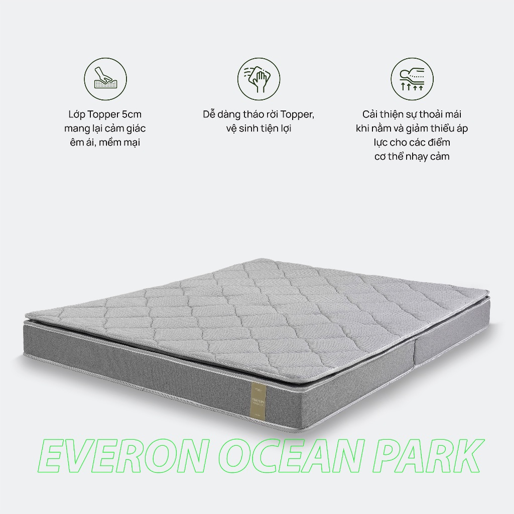 Đệm Bông Ép TOP PLUS New Đàn Hồi Cao, Thoáng Khí Tối Ưu EVERON - Everon Ocean Park