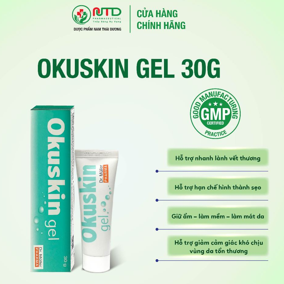 Gel bôi vết thương Okuskin Gel - Hỗ trợ giúp lành nhanh vết thương hở, hạn chế sẹo - Hàng chính hãng