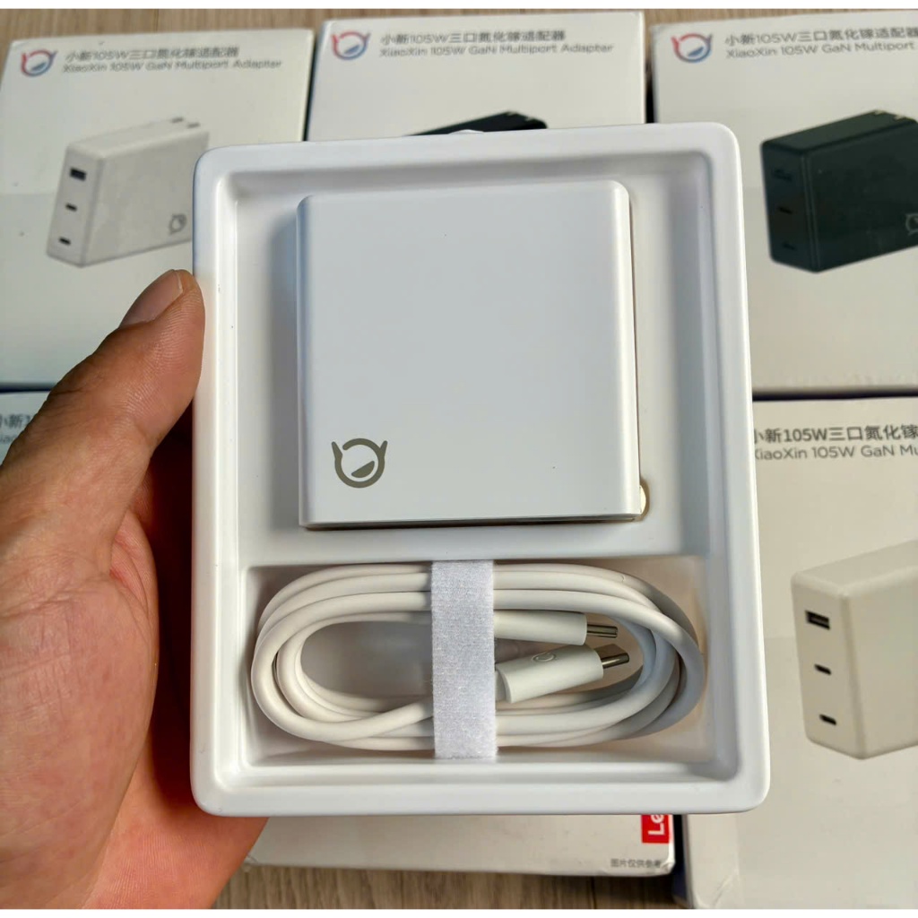 Bộ Sạc Nhanh Lenovo XiaoXin 105W - GaN - 3 Cổng Sạc - PD 3.0 - PPS 5A - Kèm Dây Sạc Type C 100W 1.5M | BigBuy360 - bigbuy360.vn