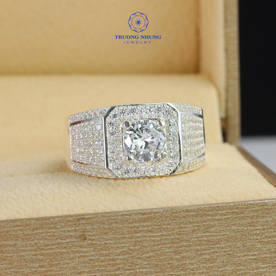 Nhẫn nam bạc thật đính đá sang trọng NNA0306 - Trang sức TNJ