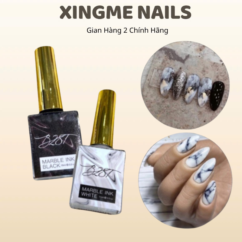 Loang cồn trắng đen B281, chai cồn loang vân đá [XINGME NAIL]
