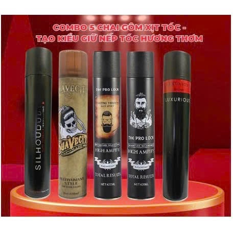 COMBO Gôm Xịt Tóc - Gôm Xịt Tóc Cấp Tốc, Giữ Nếp Siêu Bền