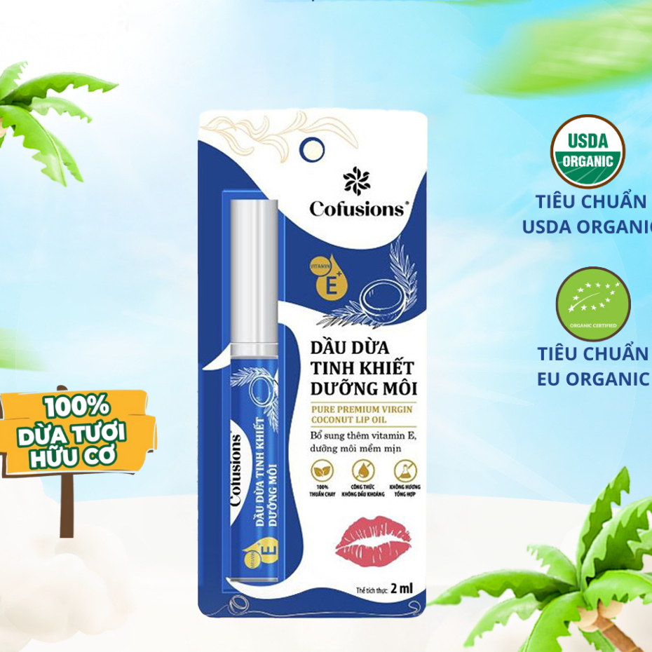 2ml – Dầu Dừa Tinh Khiết Vietcoco Mini – Dưỡng Môi Mềm Mượt, Ngừa Khô Nứt