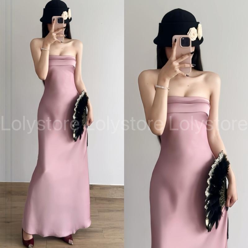 Đầm body nữ lụa TÔ CHÂU CAO CẤP dáng dài xoè phong cách thời trang quý cô sang chảnh Lolystore NH469 | BigBuy360 - bigbuy360.vn