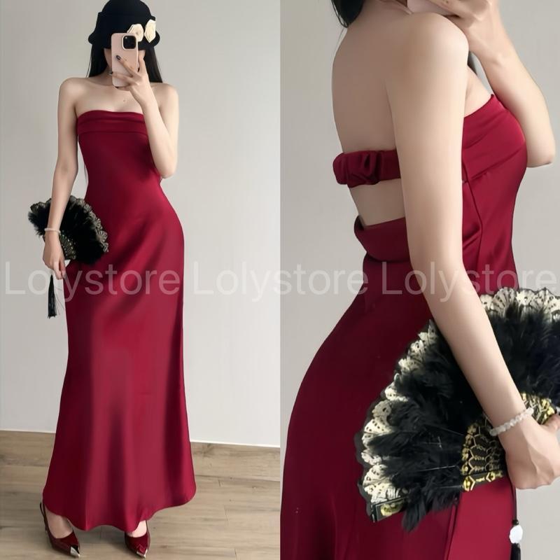 Đầm body nữ lụa TÔ CHÂU CAO CẤP dáng dài xoè phong cách thời trang quý cô sang chảnh Lolystore NH469 | BigBuy360 - bigbuy360.vn