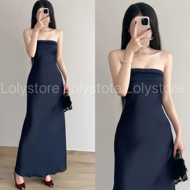 Đầm body nữ lụa TÔ CHÂU CAO CẤP dáng dài xoè phong cách thời trang quý cô sang chảnh Lolystore NH469 | BigBuy360 - bigbuy360.vn