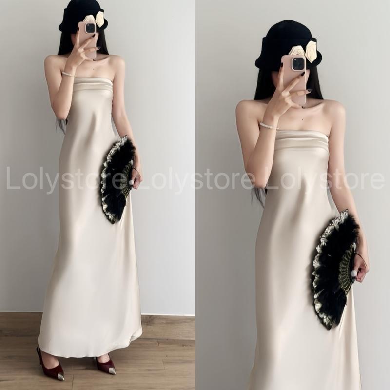 Đầm body nữ lụa TÔ CHÂU CAO CẤP dáng dài xoè phong cách thời trang quý cô sang chảnh Lolystore NH469 | BigBuy360 - bigbuy360.vn