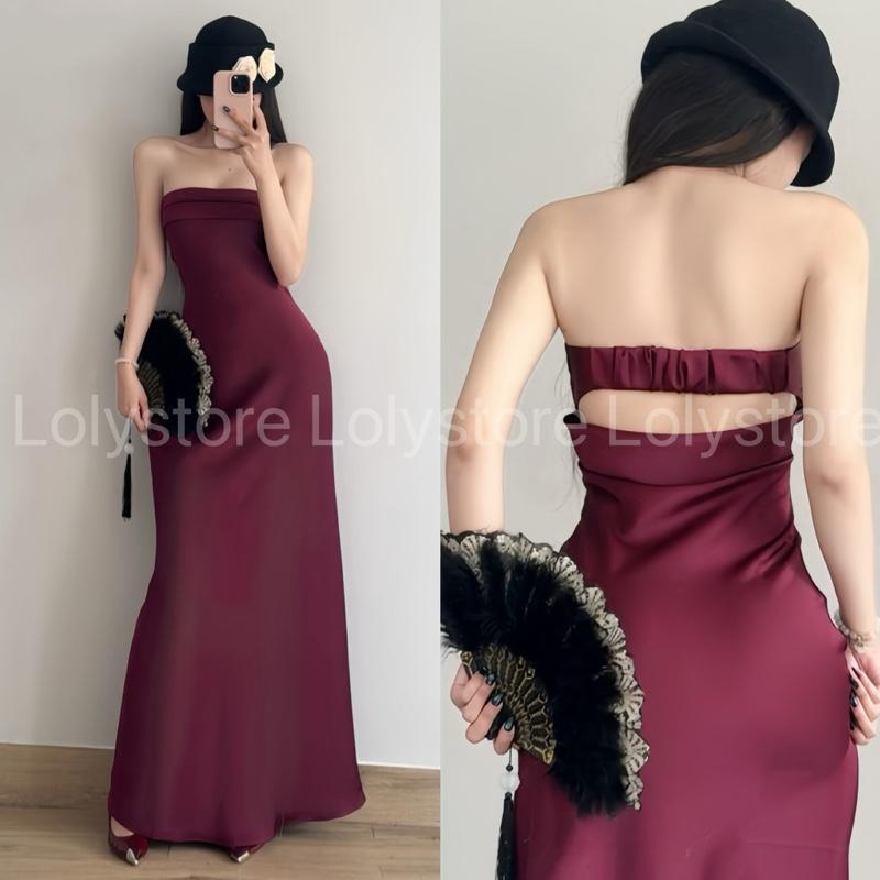 Đầm body nữ lụa TÔ CHÂU CAO CẤP dáng dài xoè phong cách thời trang quý cô sang chảnh Lolystore NH469 | BigBuy360 - bigbuy360.vn