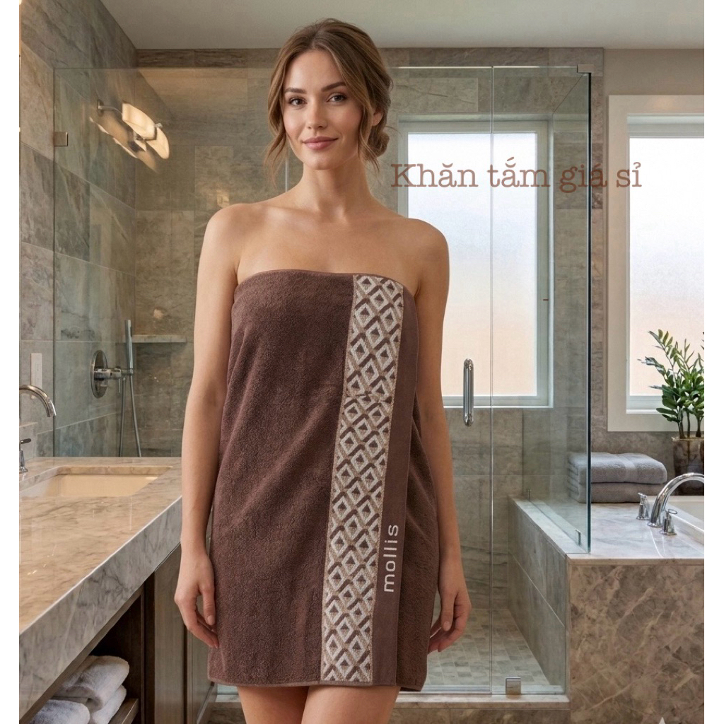 Khăn Tắm Cao Cấp Mollis Cotton Lapyarn 70x135cm, 42x78cm