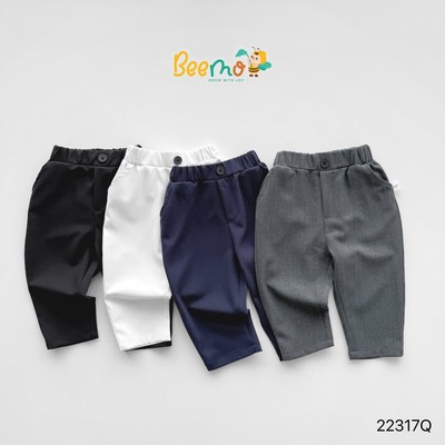 Quần dài âu Beemo vải mềm mại phong cách Hàn mặc đi học, đi tiệc, sự kiện cho bé trai 9-24kg-22317Q