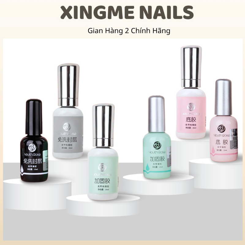 Base top hoa hồng, sơn liên kết cứng móng hoa hồng chính hãng [XINGME NAIL]