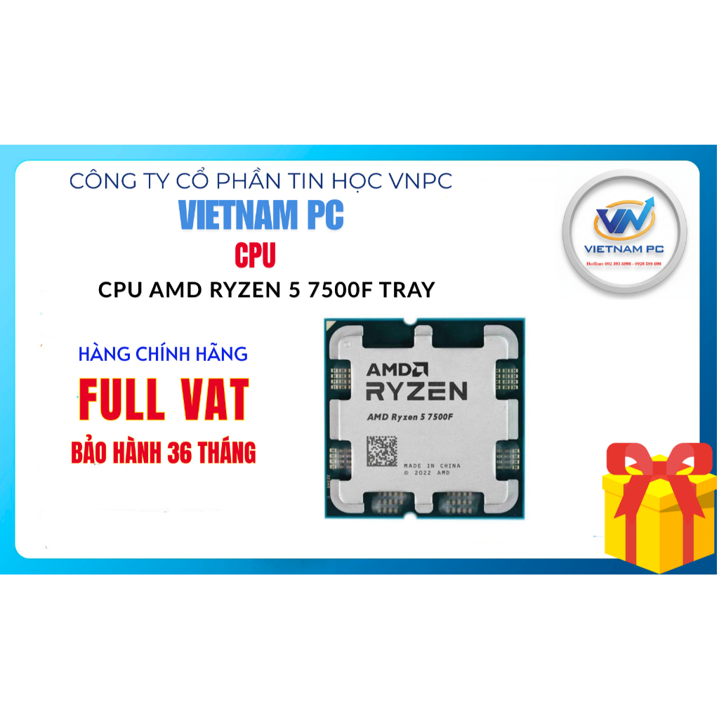 HÀNG CHÍNH HÃNG CPU AMD Ryzen 5 7500F TRAY FULL VAT, BH 36 THÁNG