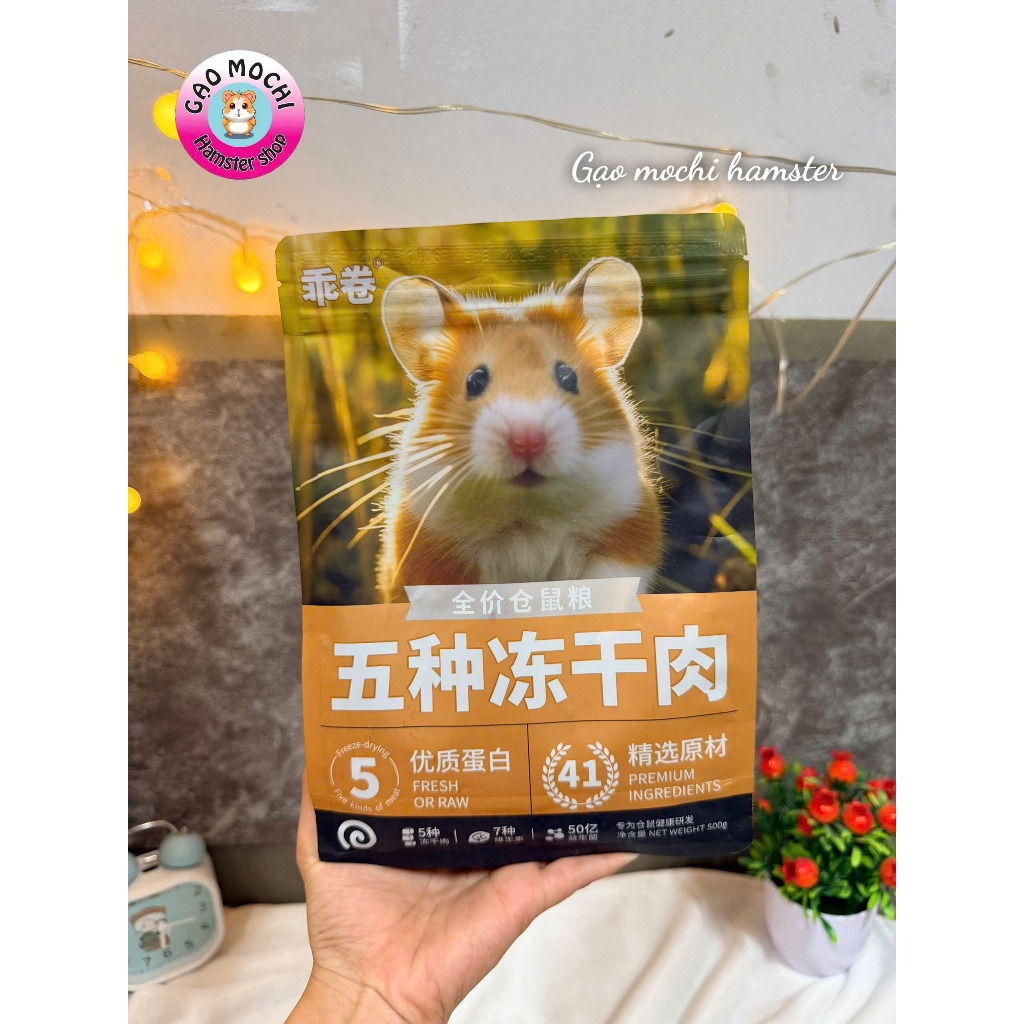 [GJGJO 5 LOẠI THỊT] Thức ăn trộn Gjgjo 5 loại thịt siêu đạm cho hamster