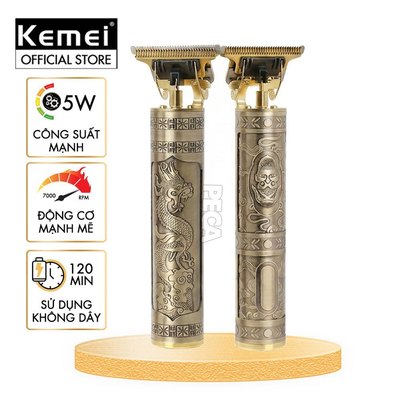 Tông đơ chấn viền Kemei KM-T9 động cơ 7000RPM, công suất mạnh 5W, sạc USB dùng cạo đầu, khắc tóc bấm viền - Chính Hãng