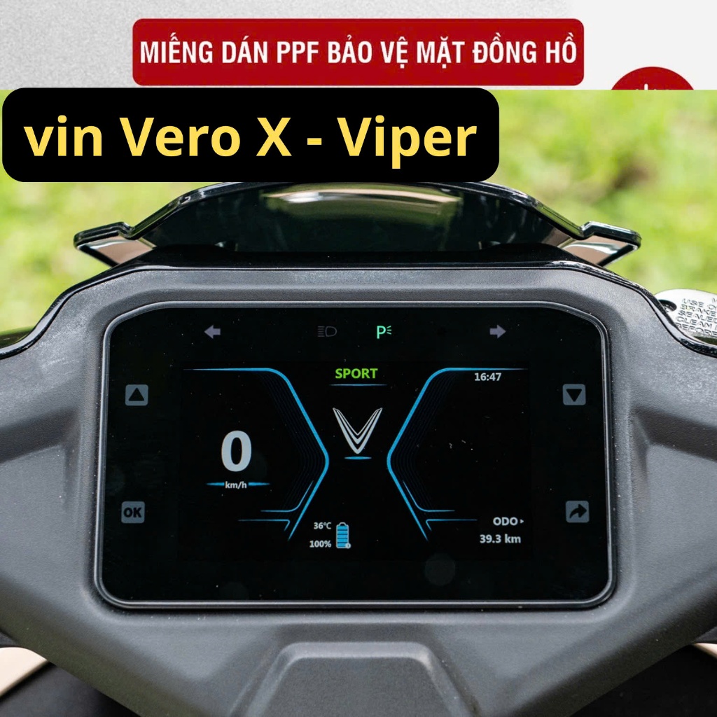 dán xe vin  Vero X - Viper . Miếng dán PPF bảo vệ mặt đồng hồ xe Vinfast Vero X - Viper