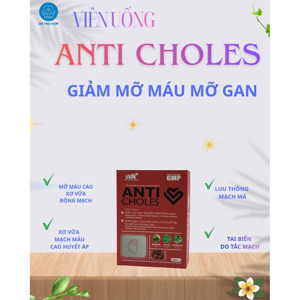 Hỗ Trợ Giảm  Mỡ Máu Hạ Mỡ Gan ANTICHOLES TW28