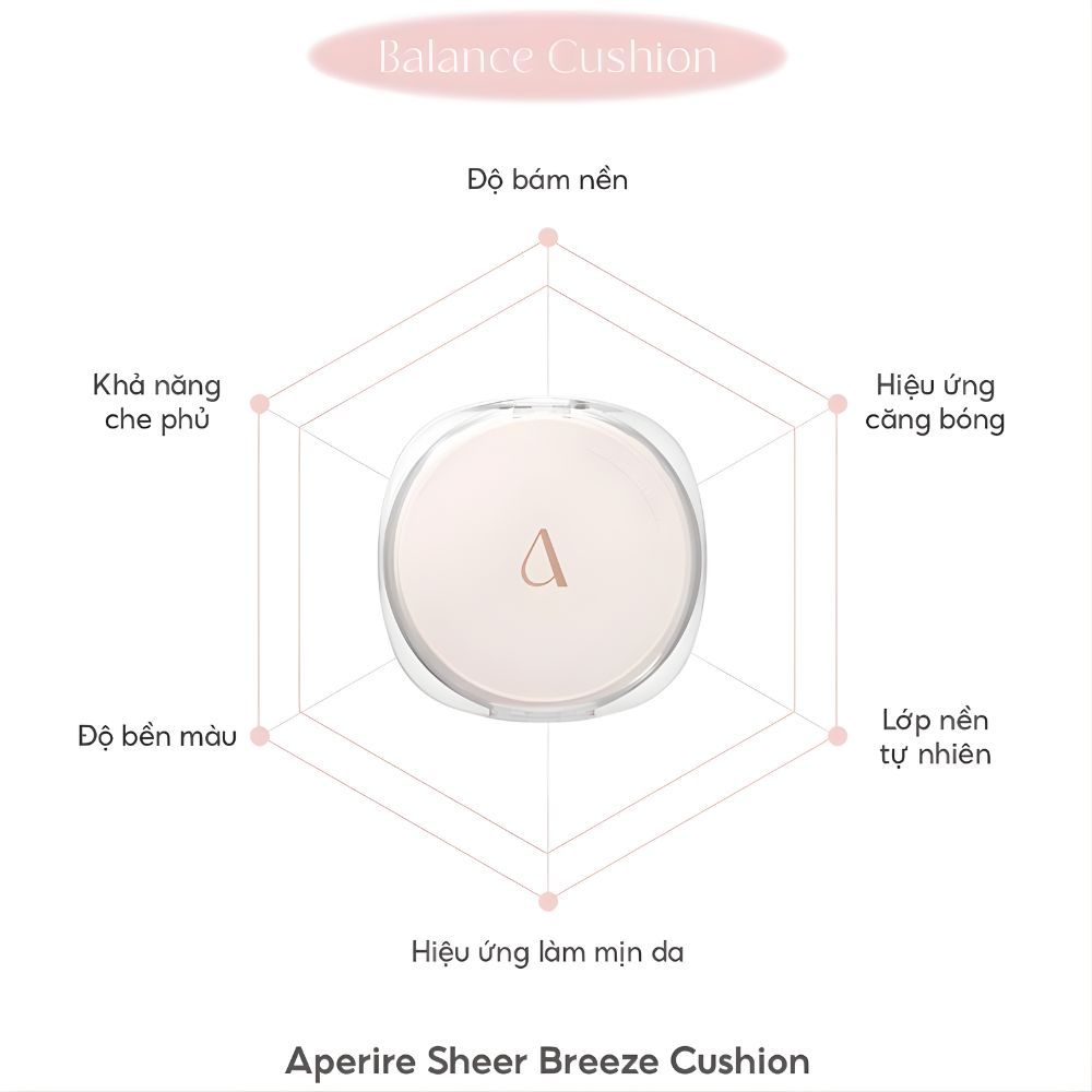 Ảnh 10 của Cushion Aperire Day Dream Cover, Sheer Breeze SPF50+/PA++++ Phấn Nước Chống Nắng Che Phủ Hoàn Hảo