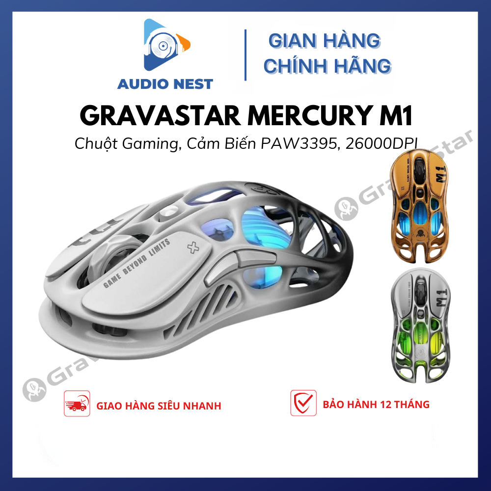 Chuột Gravastar Mercury M1 Pro Chính Hãng - Bảo Hành 12 Tháng.