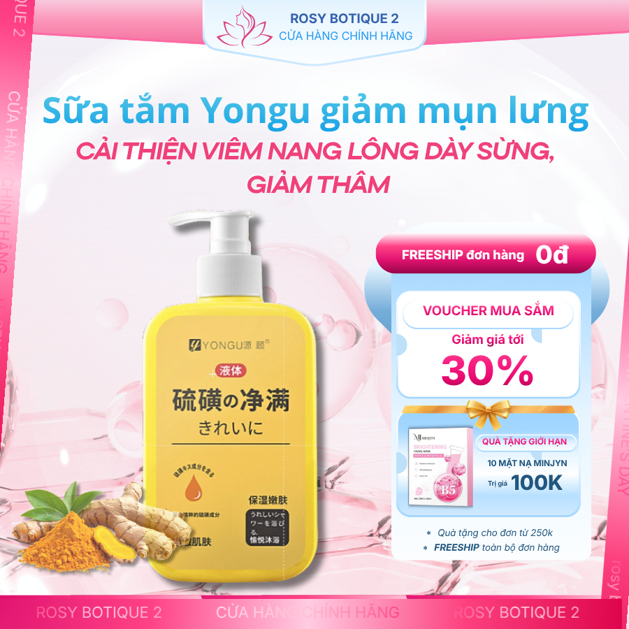 Gel Nghệ Đỏ YONGU Đào Thải Mụn Cơ Thể Gel YONGU Giảm Mụn Lưng Vảy Nến Viêm Nang Lông Viêm Da Cơ Địa 