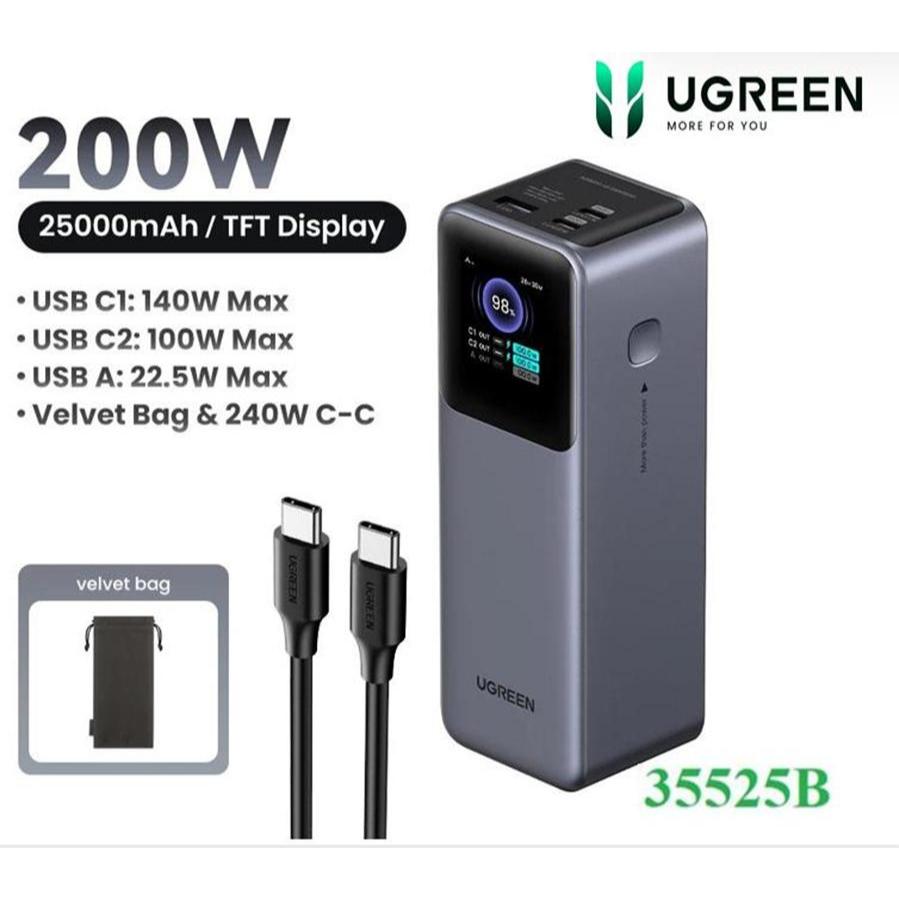 Pin sạc dự phòng 25000mAh Ugreen 35525B CD359 35524B PB721 25683 PB312 Cao Cấp