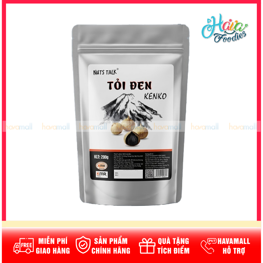 Tỏi Đen Nguyên Chất Kenko Nuts Talk 200g – Nuts Talk Whole Black Garlic