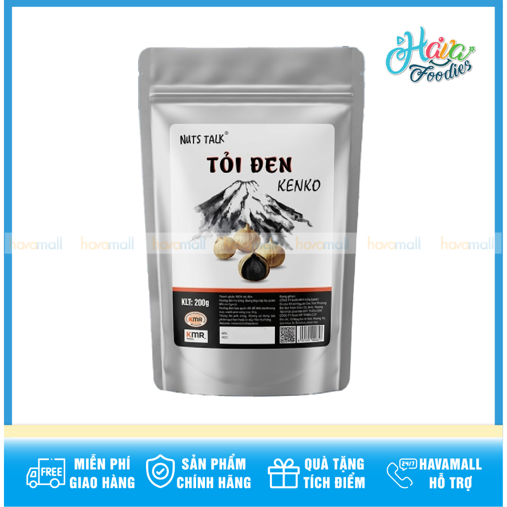 Tỏi Đen Lên Men Tự Nhiên Kenko Nuts Talk 200g – Premium Black Garlic Nuts Talk