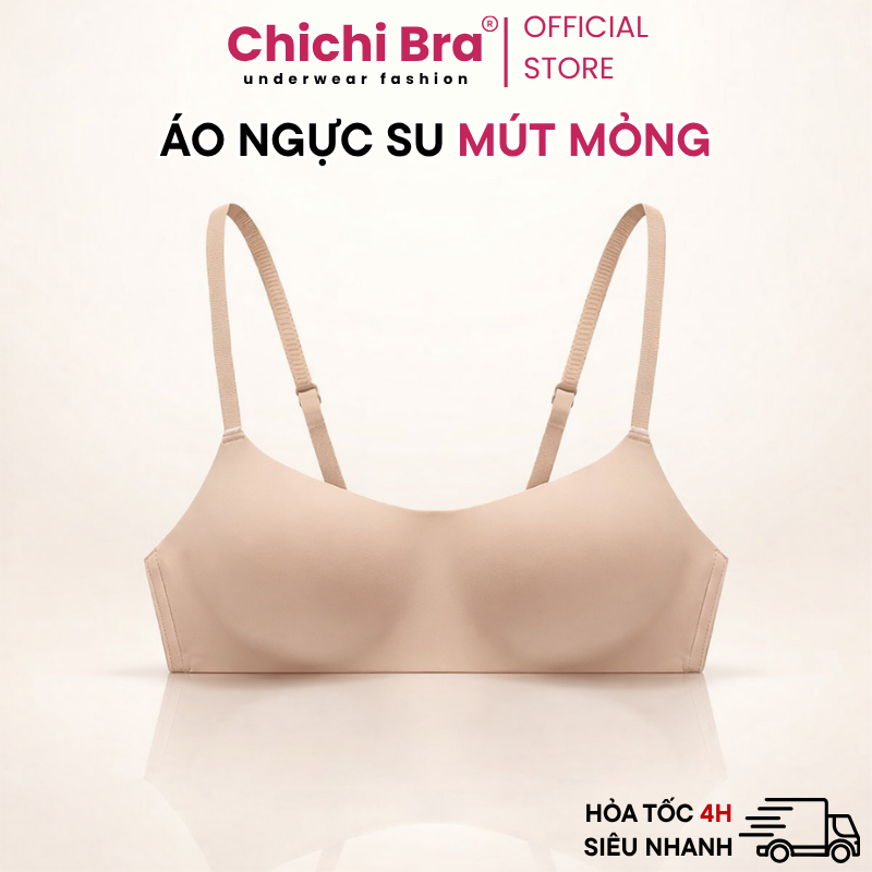 Áo Lót Áo Ngực Áo Bra Nữ Chichi Bra Chất Su Lạnh Mút Mỏng Không Gọng Thoáng Mát Gom Quả Chống Xệ -- A1184