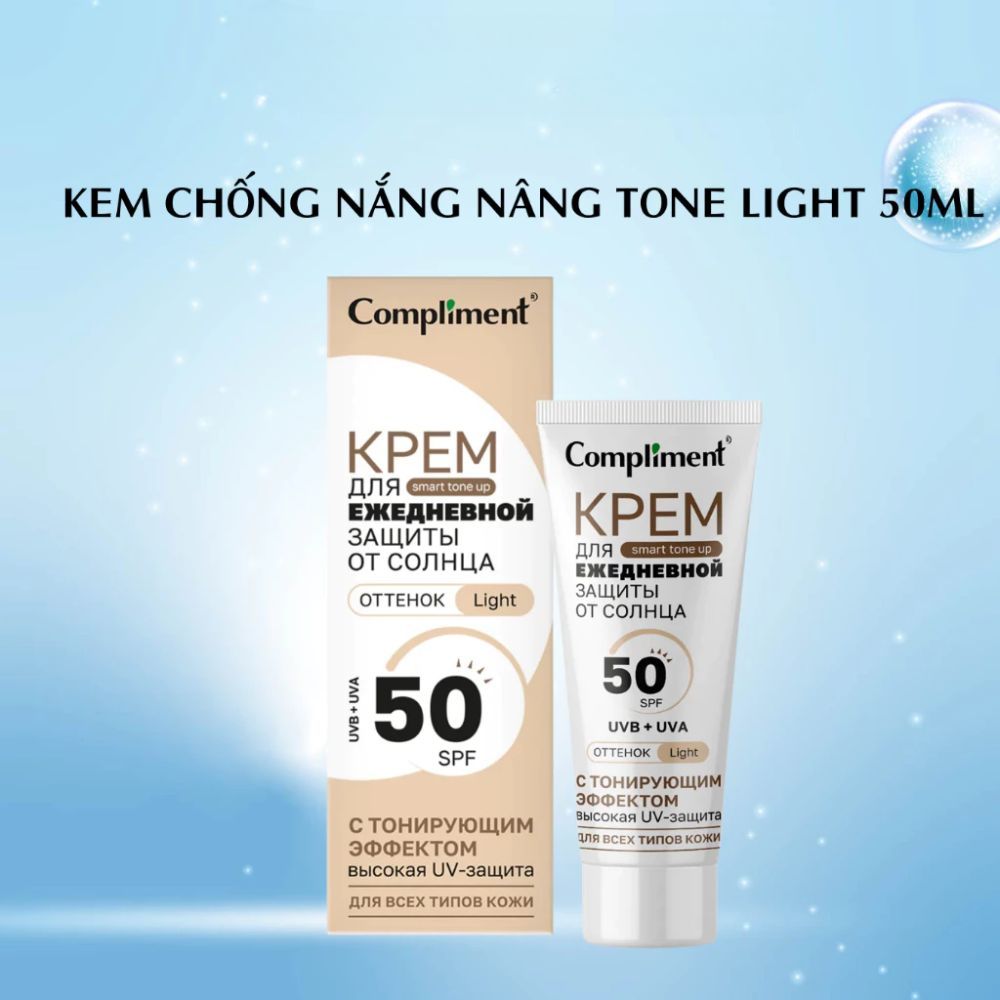 Ảnh 7 của Kem chống nắng Compliment Spf 50+ chống tia UVA/UVB da mặt và cổ, dành cho mọi loại da.
