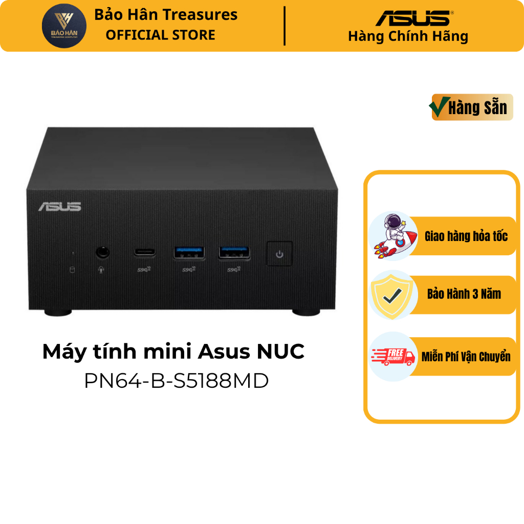 Máy tính mini Asus NUC PN64-B-S5188MD (Intel Core i5-12500H | DDR5 | WIFI 6E | BT5.2 | Intel UHD | N