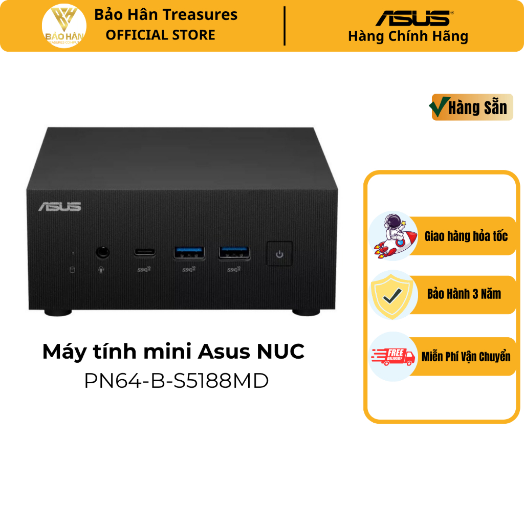 Mini PC ASUS ExpertCenter PN64-B-S5188MD (Intel Core i5-12500H, Intel AX211, Wi-Fi 6E, Bluetooth 5.2