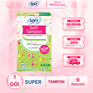 Tampon Sofy Soft Super siêu thấm thấm hút cao lõi bông mềm 9 miếng/gói nhập khẩu