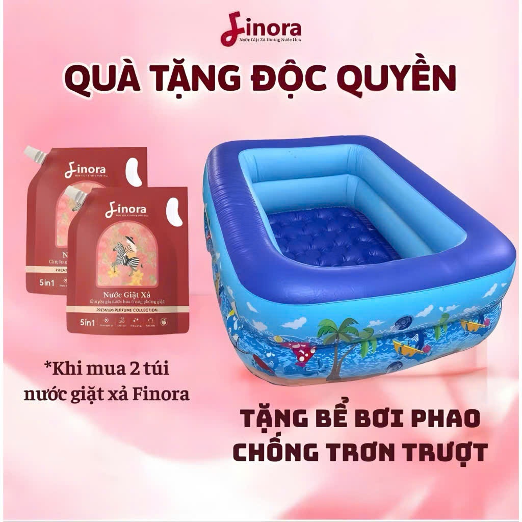 [Tặng 1 Bể Bơi Phao] Combo Nước Giặt Xả Finora Hương Nước Hoa - mỗi Túi 1L
