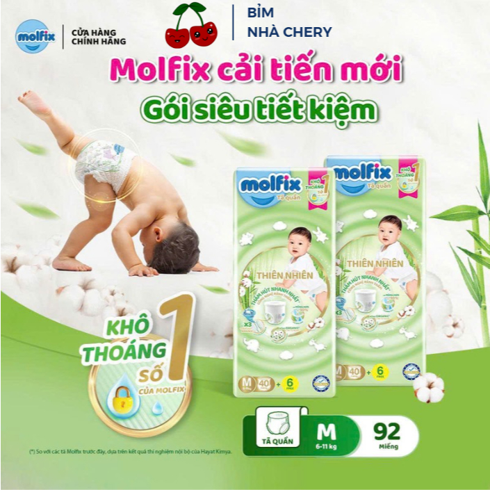 Tã quần MOLFIX gói nhỏ size S44+6 M40+6 L36+6+6 XL32 XXL28+6 3XL22+6