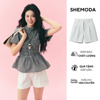 Quần Đùi Nữ Dáng Đứng SHEMODA CLASSIC WHITE SHORT Thanh Lịch Dễ Phối Đồ