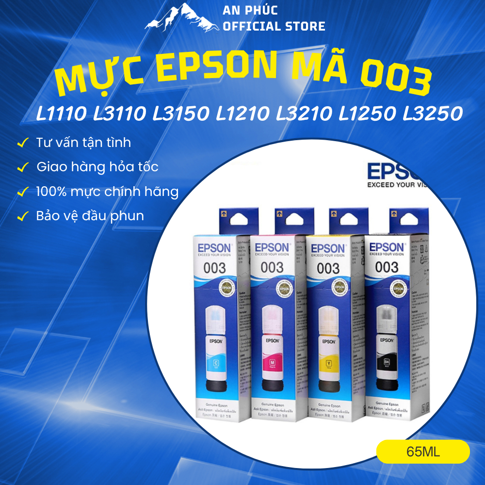 Mực EPSON 003 mực chính hãng dùng cho máy in Epson L1110 L3110 L3150 L1210 L3210 L1250 L3250