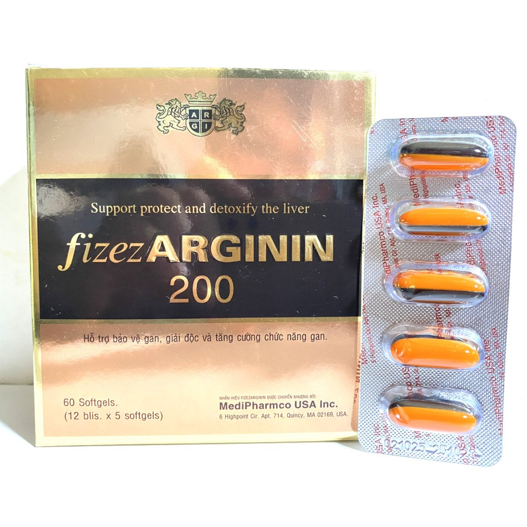 Arginin 200 mát gan, lợi mật, giải độc gan, tăng cường chức năng gan, viêm gan, xơ gan dsa dd