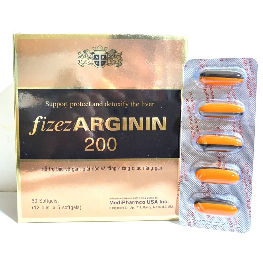Arginin 200 mát gan, lợi mật, giải độc gan, tăng cường chức năng gan, viêm gan, xơ gan dsa gi