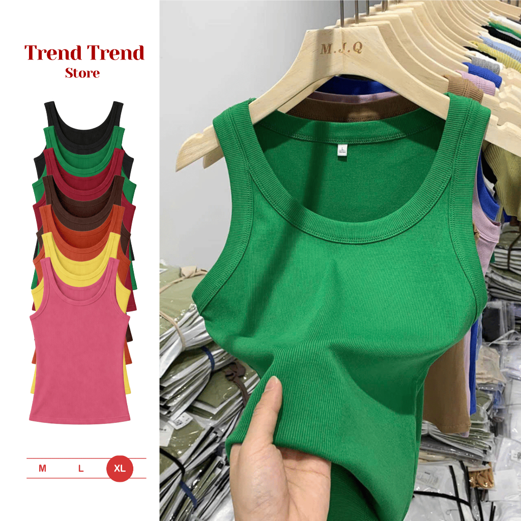 [XẢ KHO 3 áo 109K] Áo Ba Lỗ Nữ 2 Dây Bản To Thun Tăm Lạnh TankTop Ôm Dáng Thoáng Mát _ TREND TREND STORE