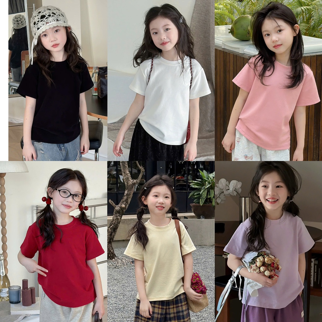 | Phúc Anh Kidss |  áo thun bé gái cotton 4 Chiều Mềm Mịn – Nhiều Màu Basic Dễ Phối | Size 15–45kg A