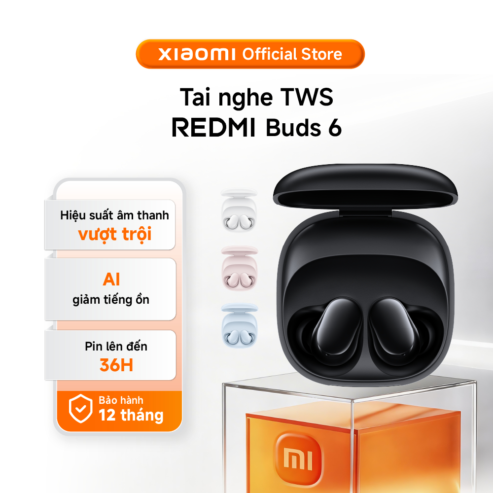Xiaomi Tai nghe Bluetooth TWS thông minh Buds 6 Play | AI giảm tiếng ồn | Pin lên đến 36h - BH 1 năm