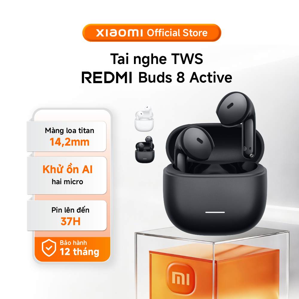 Xiaomi Tai nghe Bluetooth TWS thông minh REDMI Buds 8 Active | Khử ồn AI | Màng loa titan - BH 1 năm