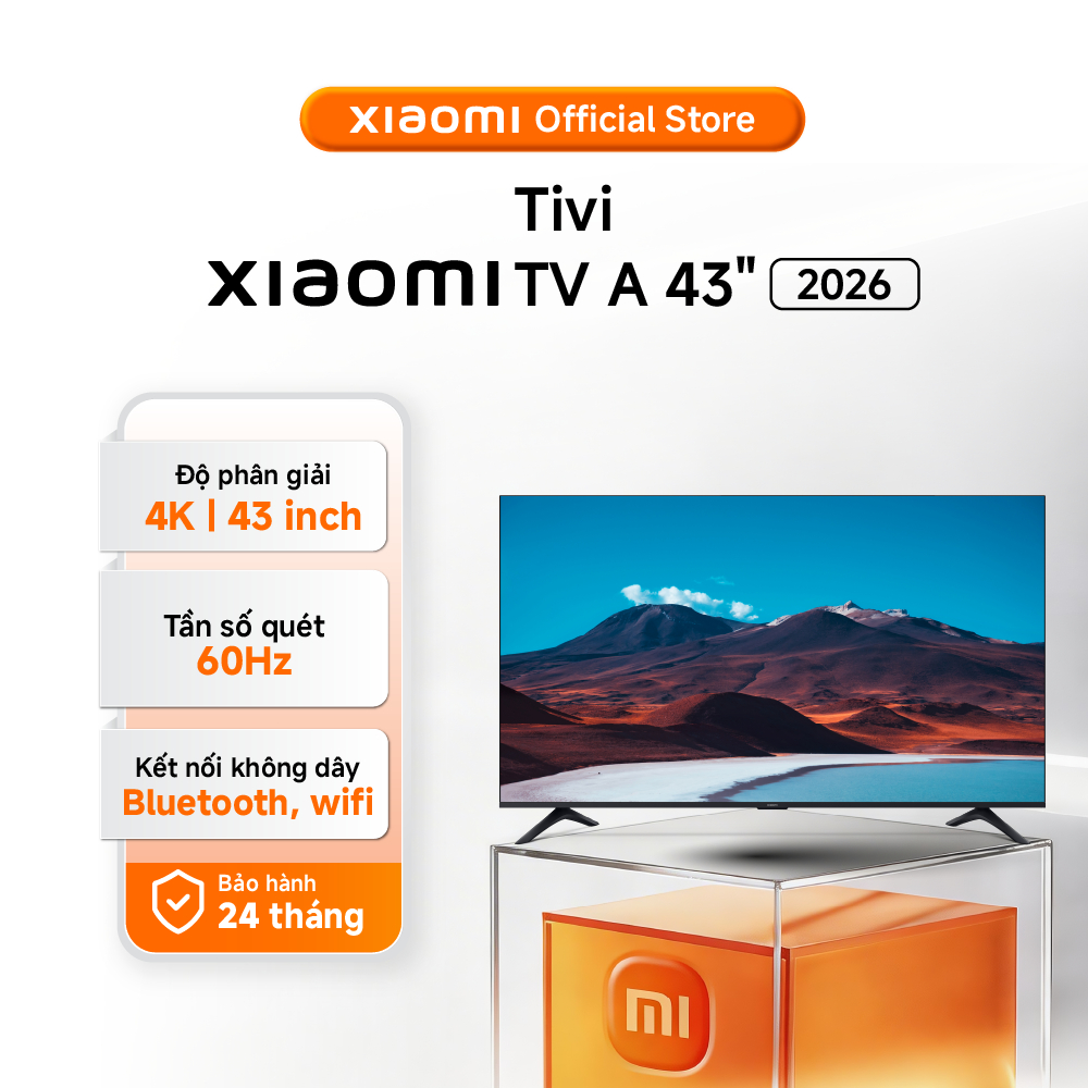Xiaomi TV thông minh A 43" 2026 | 4K UHD  | Bluetooth, wifi - BH 24 tháng chính hãng